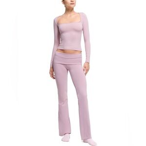 Skims NWT Cotton Rib Tank & Foldover Pant 2Pc Set sz XS Pant & Small Tank Dusk